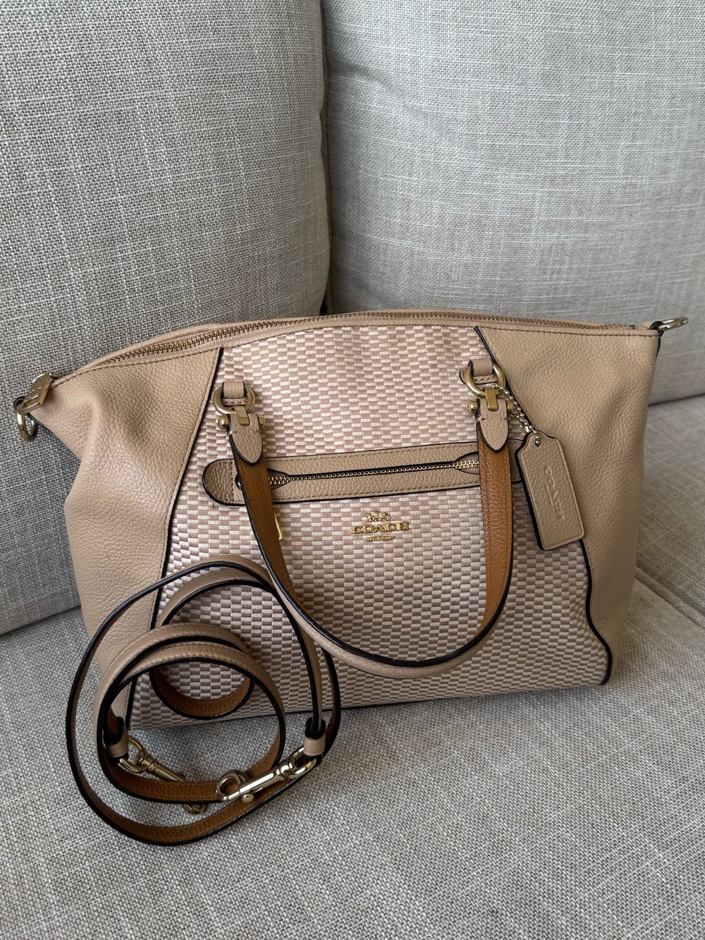Coach tan leather bag